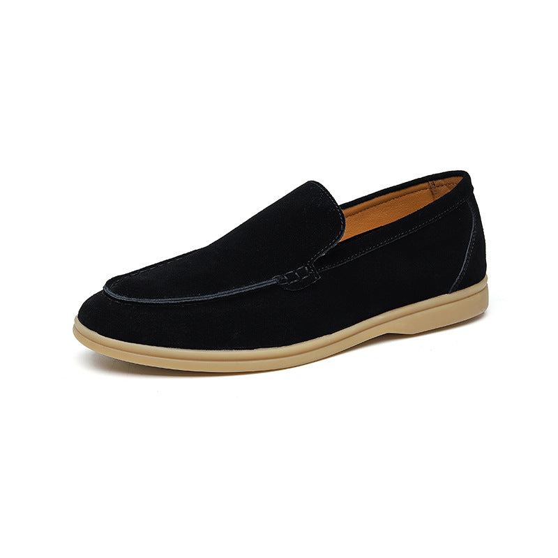 Autumn New Shallow Mouth Loafers Men Suede Slip-on