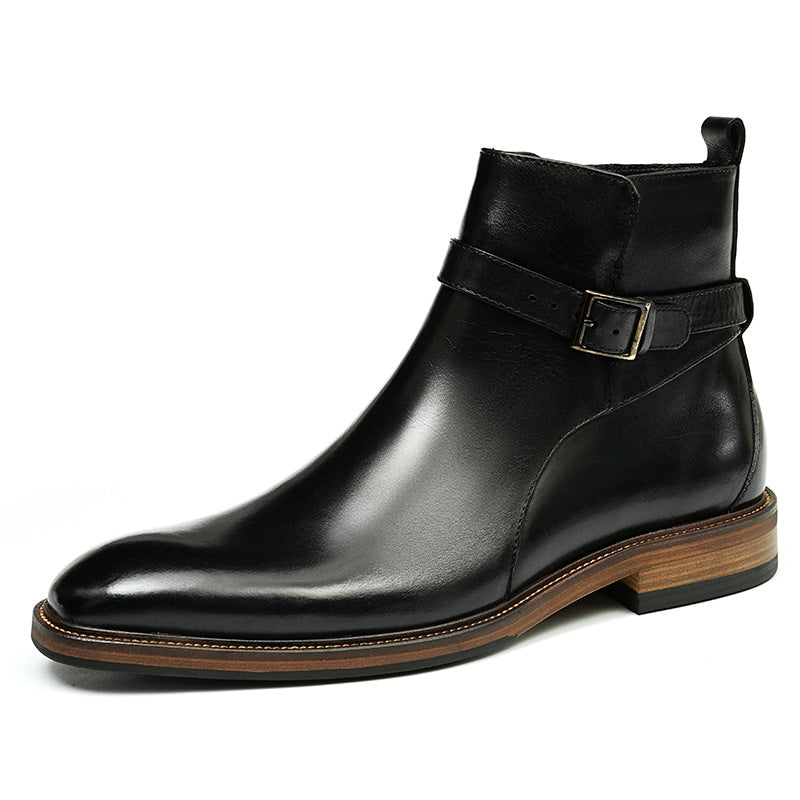 Business Formal Ankle Boots With Genuine Leather Lining