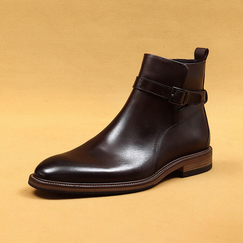 Business Formal Ankle Boots With Genuine Leather Lining