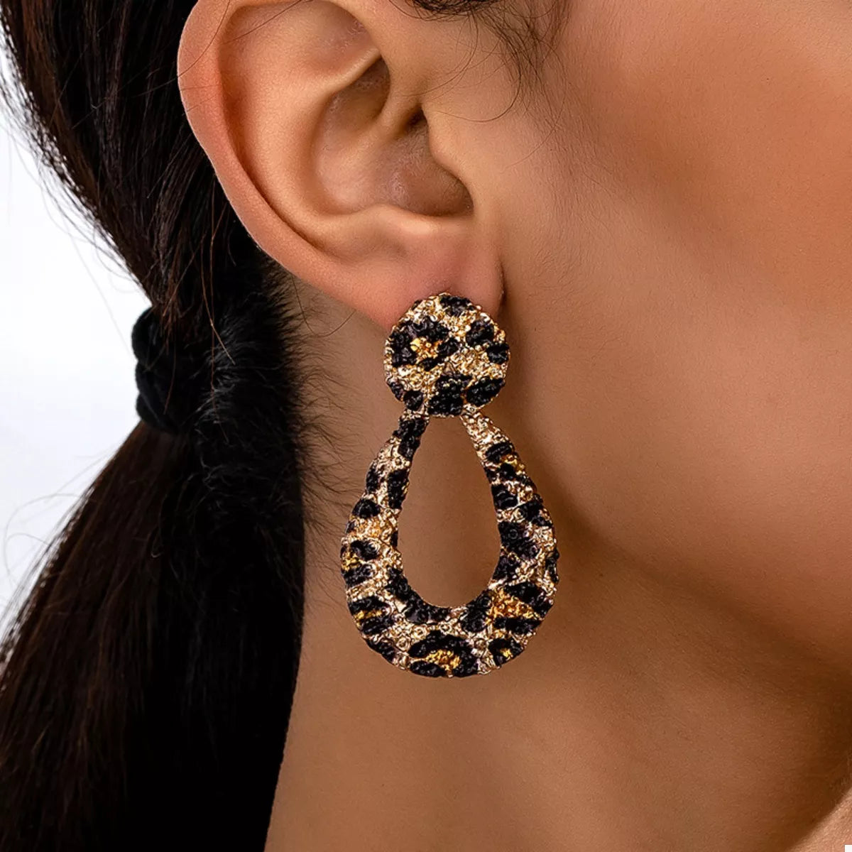 18K Gold-Plated Leopard Dangle Earrings