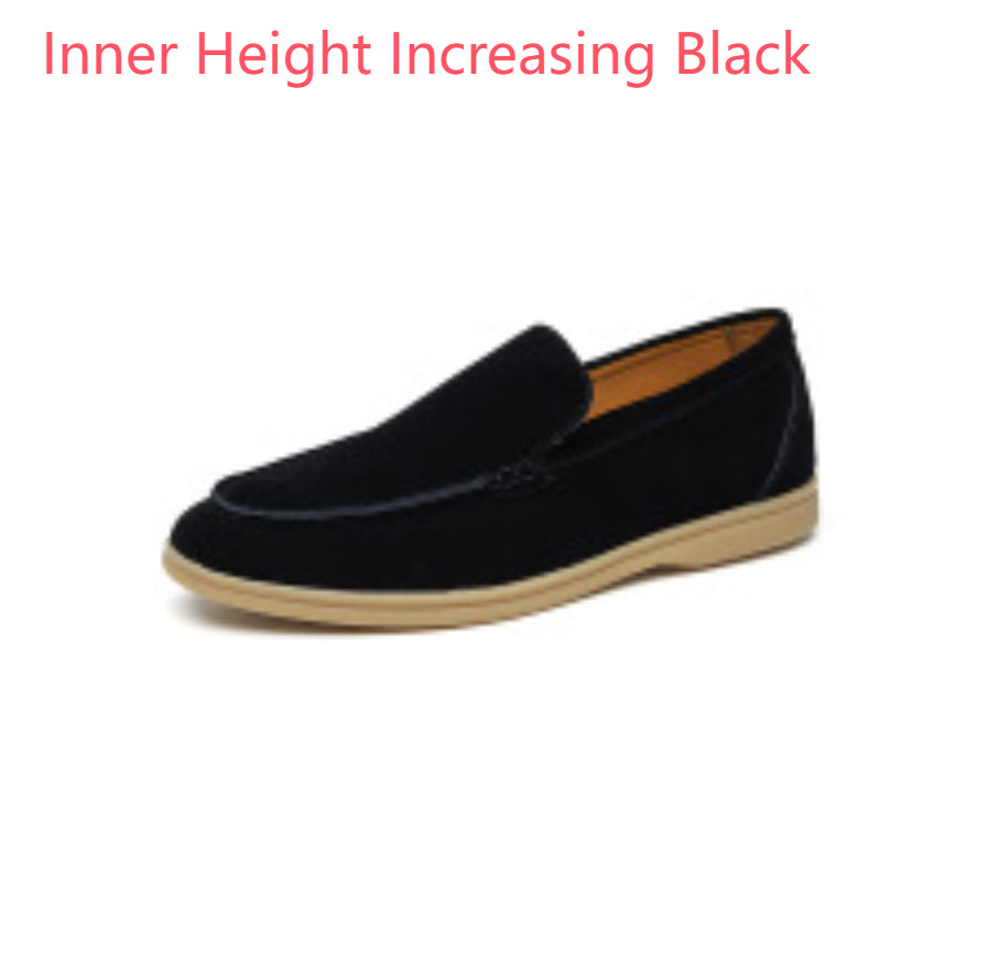 Autumn New Shallow Mouth Loafers Men Suede Slip-on