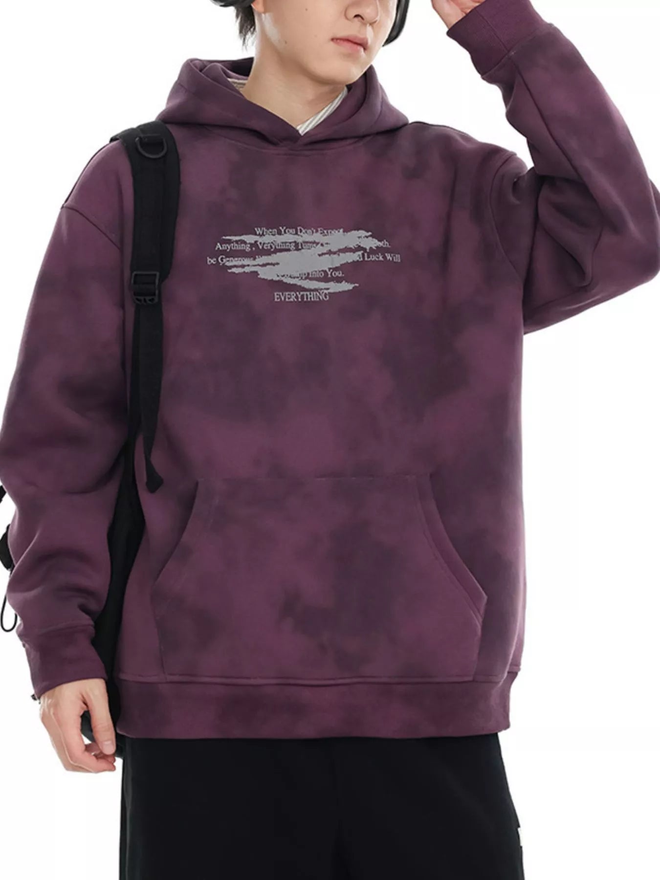 Men's Plus Size Tie-Dye Long Sleeve Hoodie