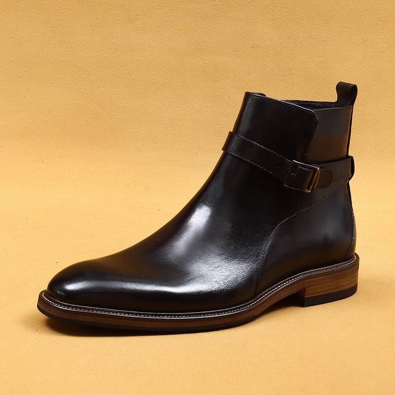 Business Formal Ankle Boots With Genuine Leather Lining